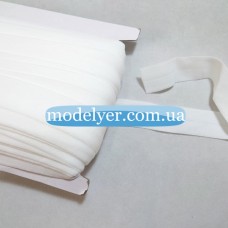 Стрейч бейка матовая (белый) 20 мм.